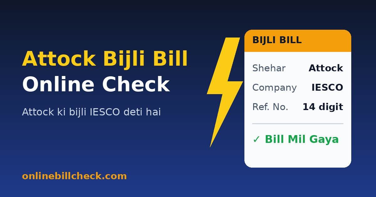Electricity bill online check Attock – IESCO bill