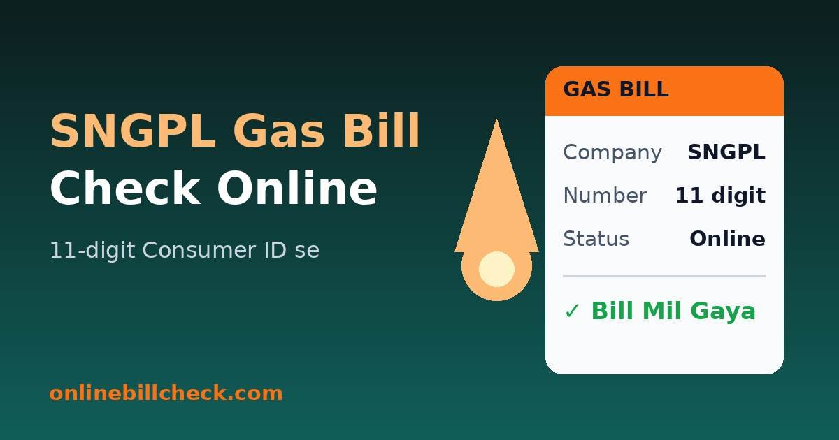 SNGPL gas bill check online – Consumer ID se bill dekhein